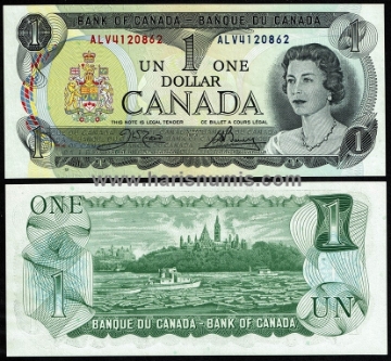 Picture of CANADA 1 Dollar 1973 P 85c UNC