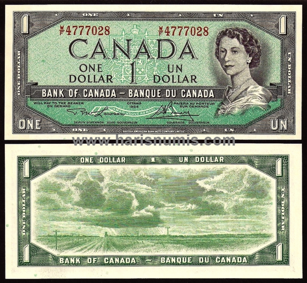 Picture of CANADA 1 Dollar 1954 (1973-74) P 75d UNC