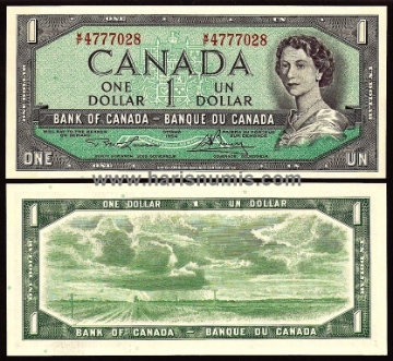 Picture of CANADA 1 Dollar 1954 (1973-74) P 75d UNC