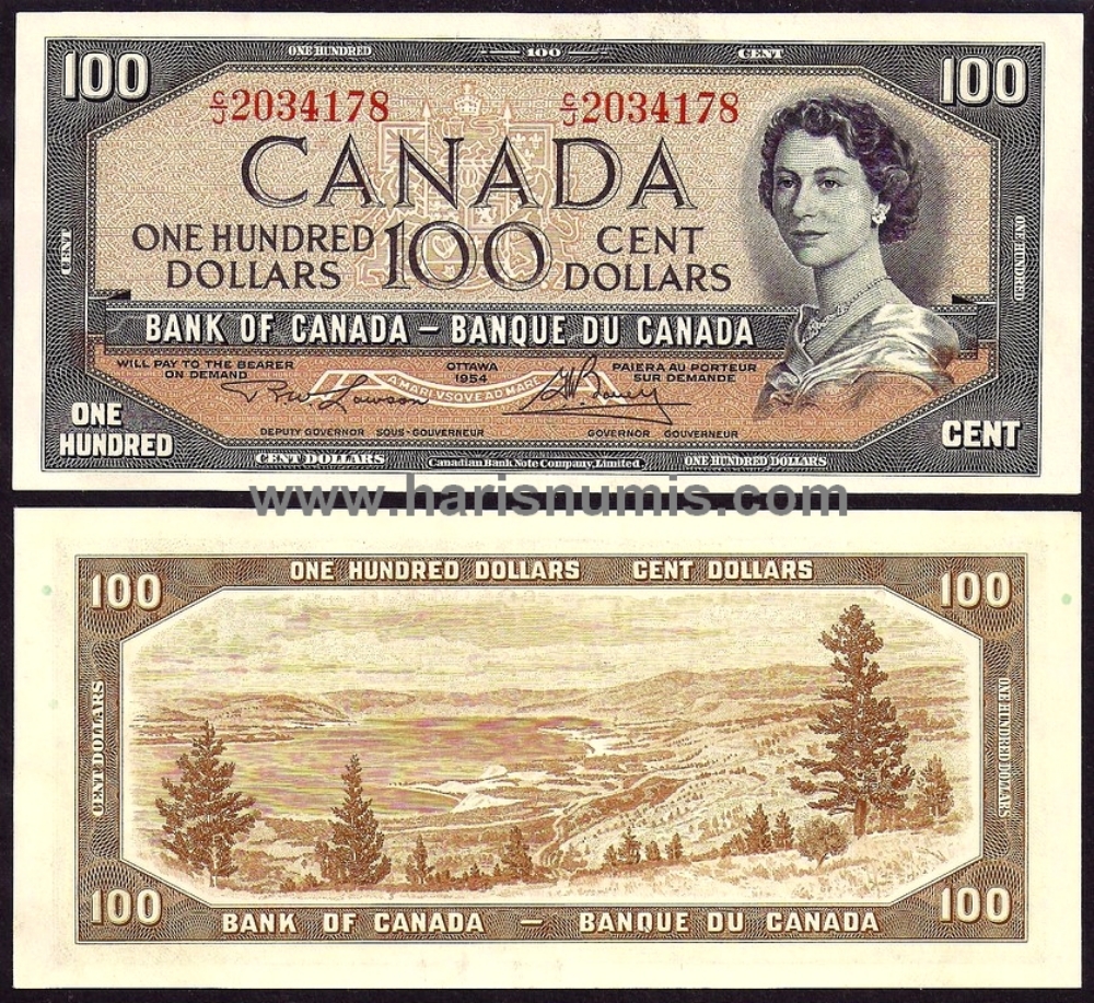 Picture of CANADA 100 Dollars 1954 (1973-76) P 82c UNC