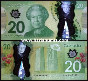 Picture of CANADA 20 Dollars 2014 P 108b UNC