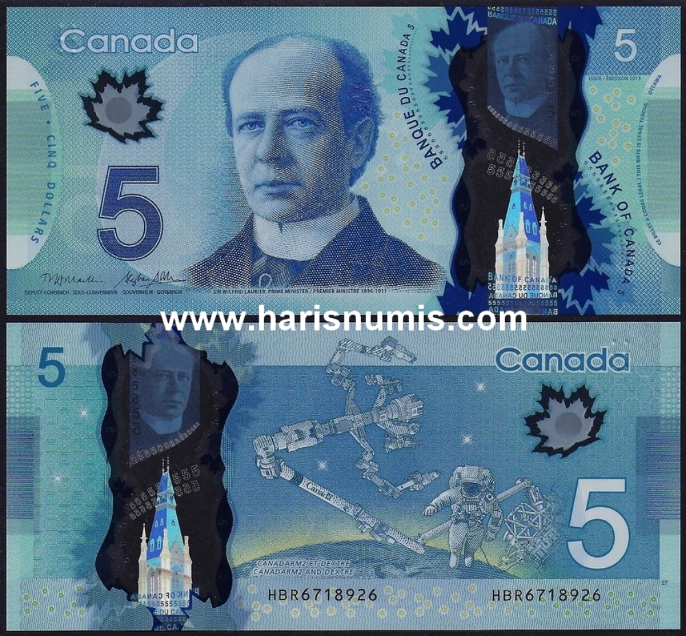 Picture of CANADA 5 Dollars 2013 P 106b UNC