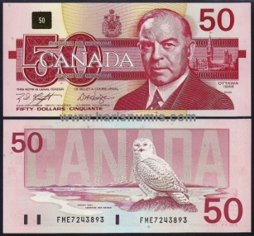 Picture of CANADA 50 Dollars 1988 P 98d UNC