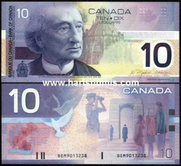 Picture of CANADA 10 Dollars 2001/2003 P 102d UNC