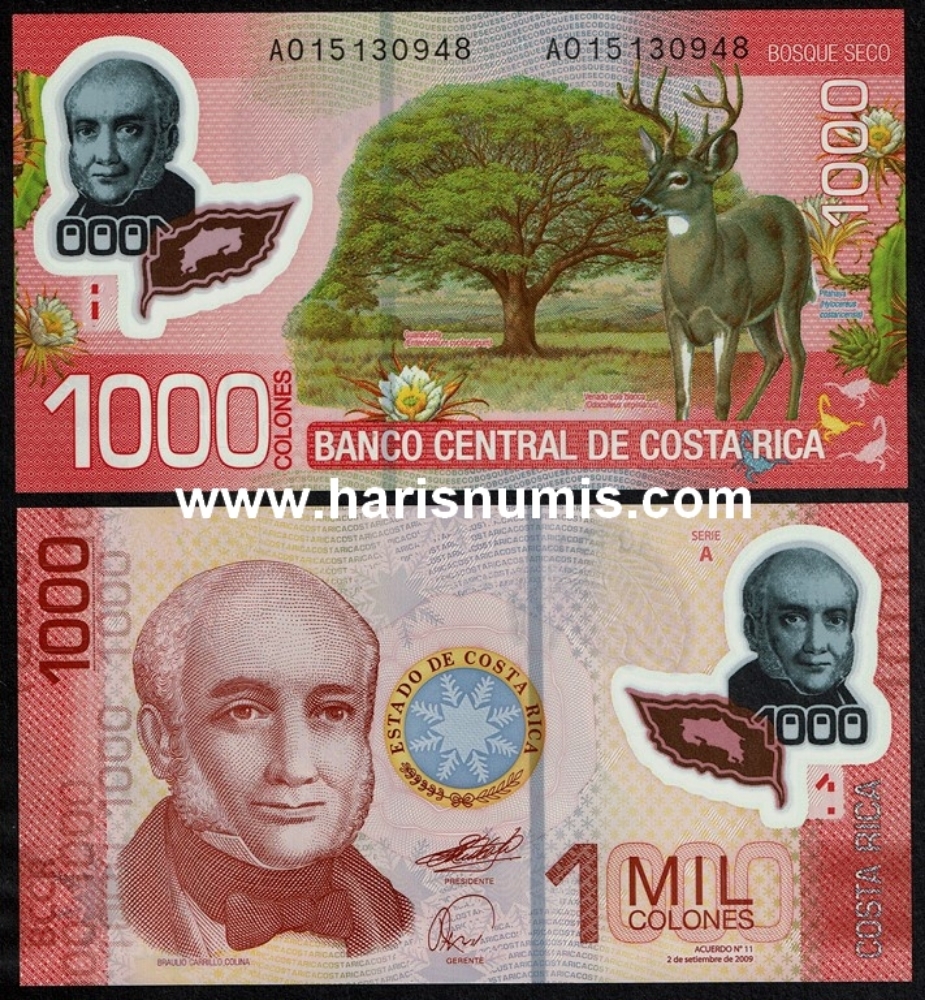 Picture of COSTA RICA 1000 Colones 2009 P 274 UNC