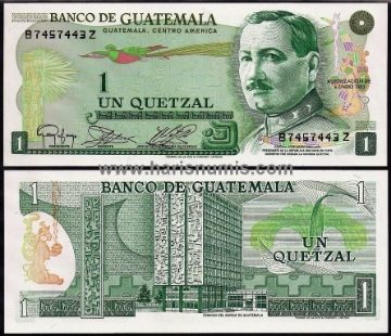 Picture of GUATEMALA 1 Quetzal 1983 P59c UNC