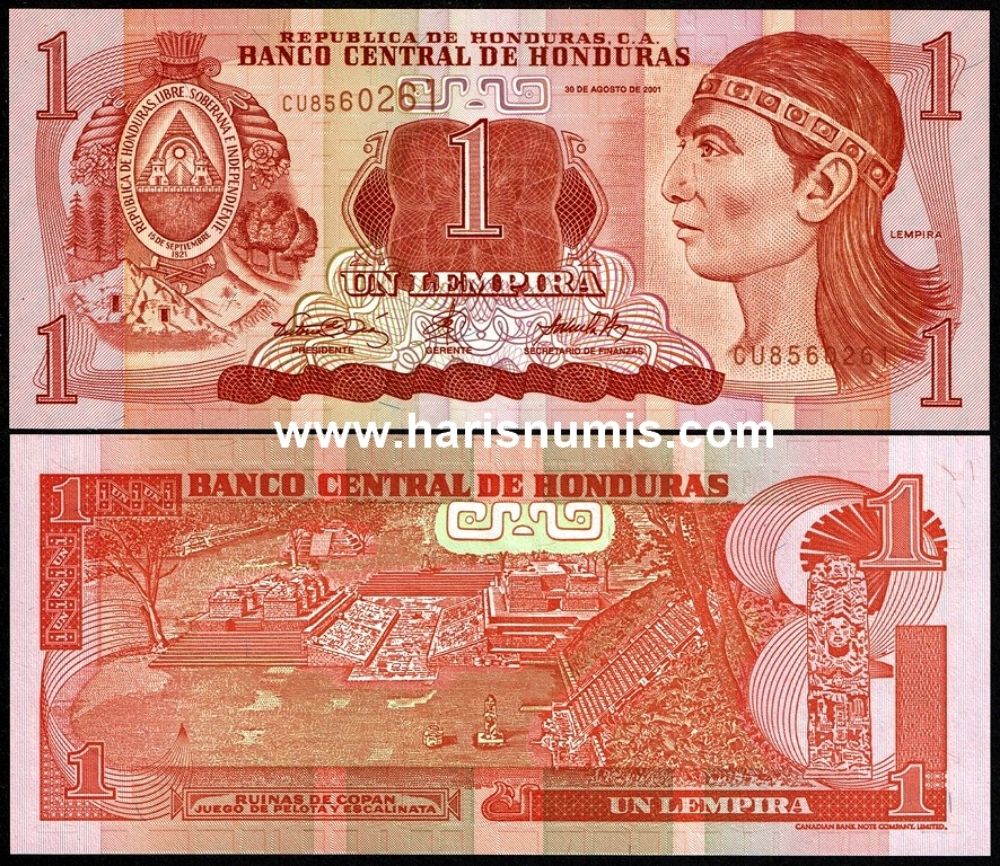 Picture of HONDURAS 1 Lempira 2001 P84b UNC