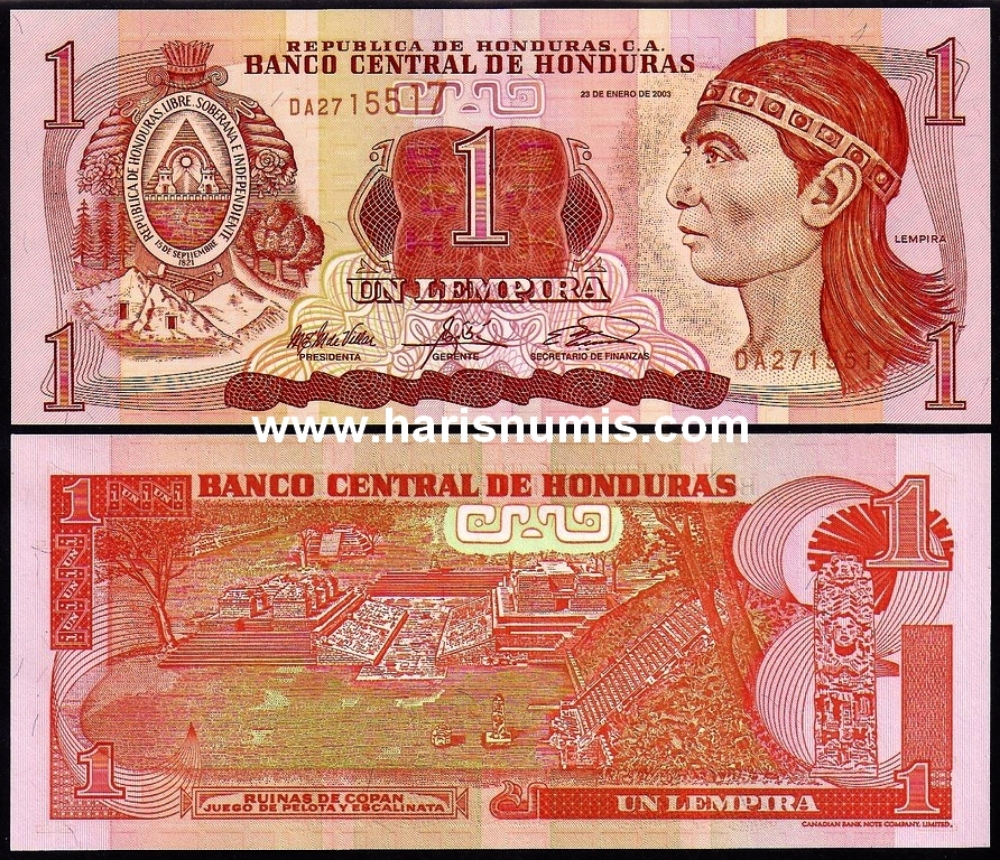 Picture of HONDURAS 1 Lempira 2003 P84c UNC