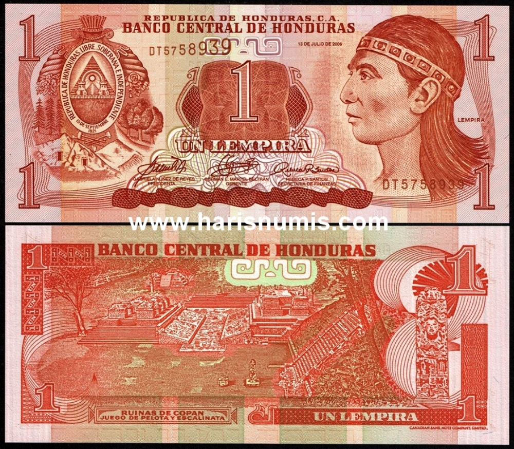 Picture of HONDURAS 1 Lempira 2006 P89 UNC