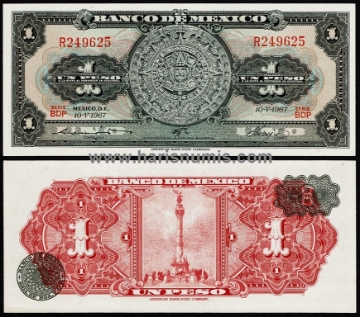 Picture of MEXICO 1 Peso 1967 P59j UNC