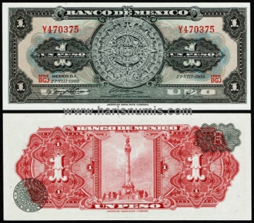 Picture of MEXICO 1 Peso 1969 P59k UNC