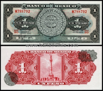 Picture of MEXICO 1 Peso 1970 P59l UNC