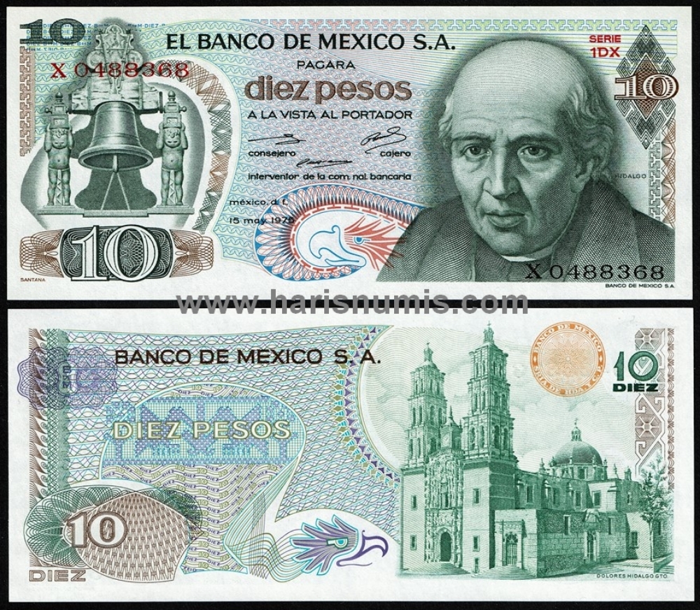 Picture of MEXICO 10 Pesos 1975 P63h UNC