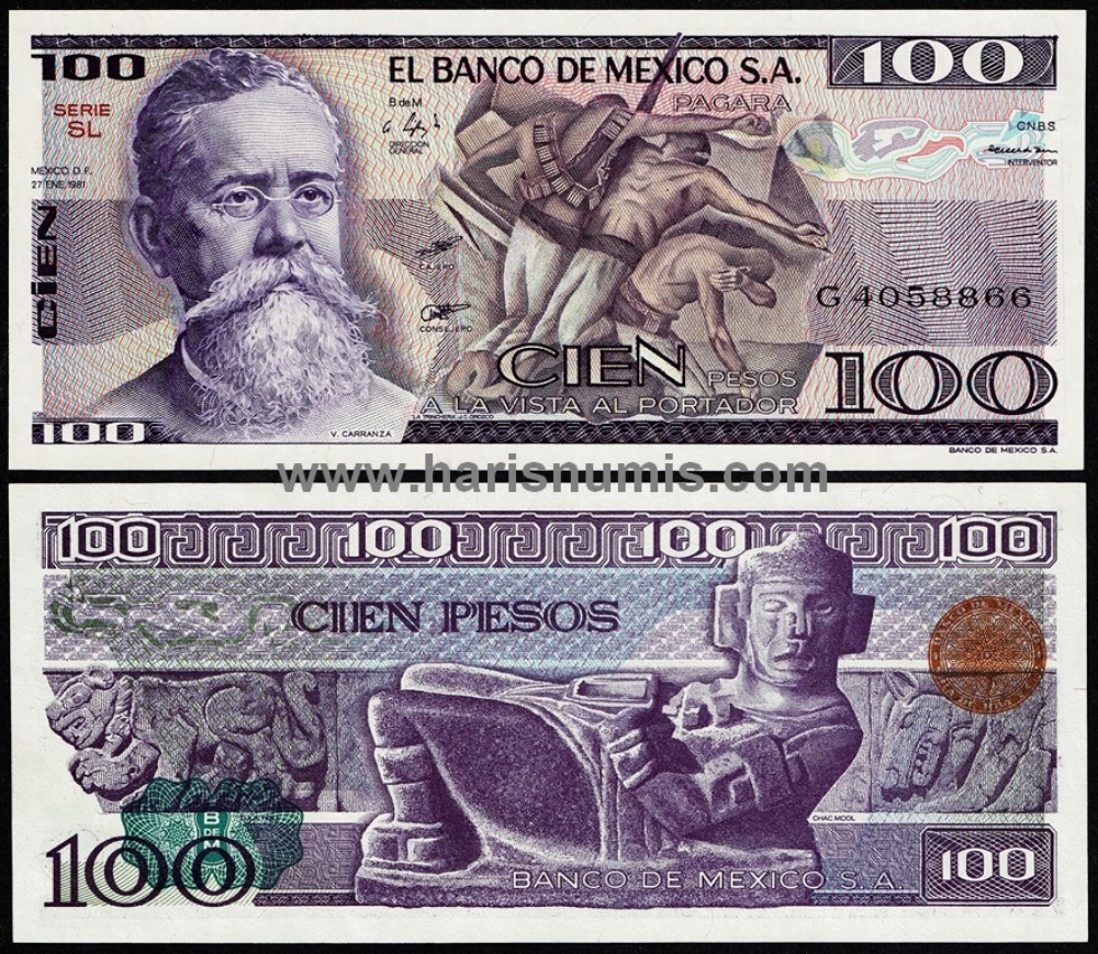 Picture of MEXICO 100 Pesos 1981 P74a UNC