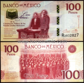 Picture of MEXICO 100 Pesos 2016 Commemorative P130e UNC
