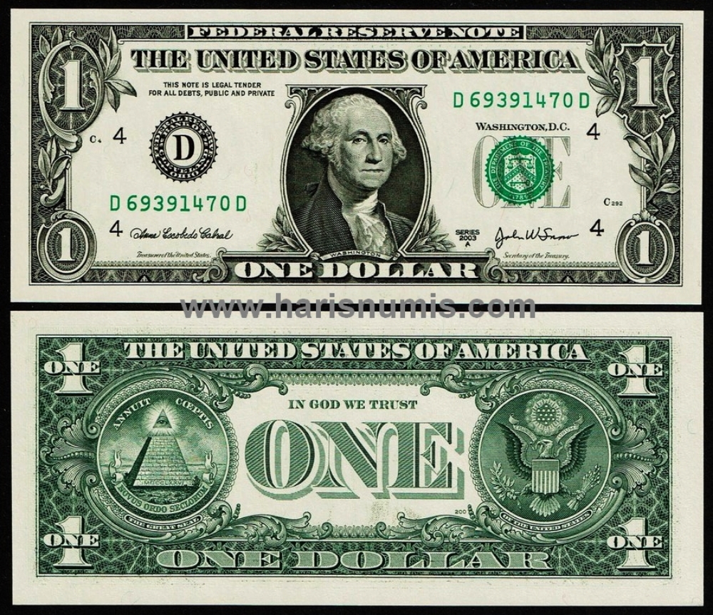 Picture of U.S.A. 1 Dollar 2003A P515b UNC