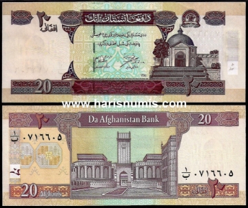 Picture of AFGHANISTAN 20 Afghanis SH 1381 (2002) P68 UNC