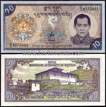 Picture of BHUTAN 10 Ngultrum ND(2000) P 22 UNC