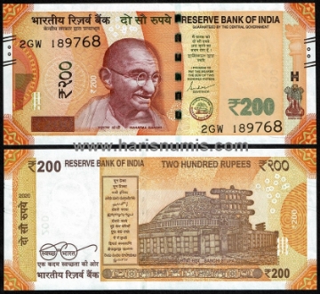 Picture of INDIA 200 Rupees 2020 P113j UNC