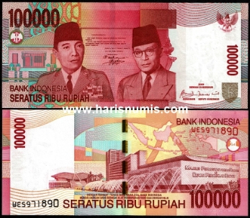 Picture of INDONESIA 100.000 Rupiah 2004 / 2009 P 146f UNC