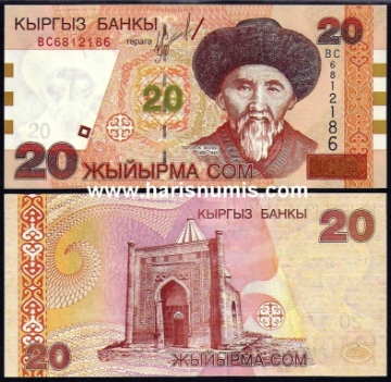 Picture of KYRGYZSTAN 20 Som 2002 P 19 UNC