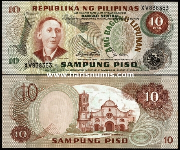 Picture of PHILIPPINES 10 Piso ND(1974-85) P161b UNC