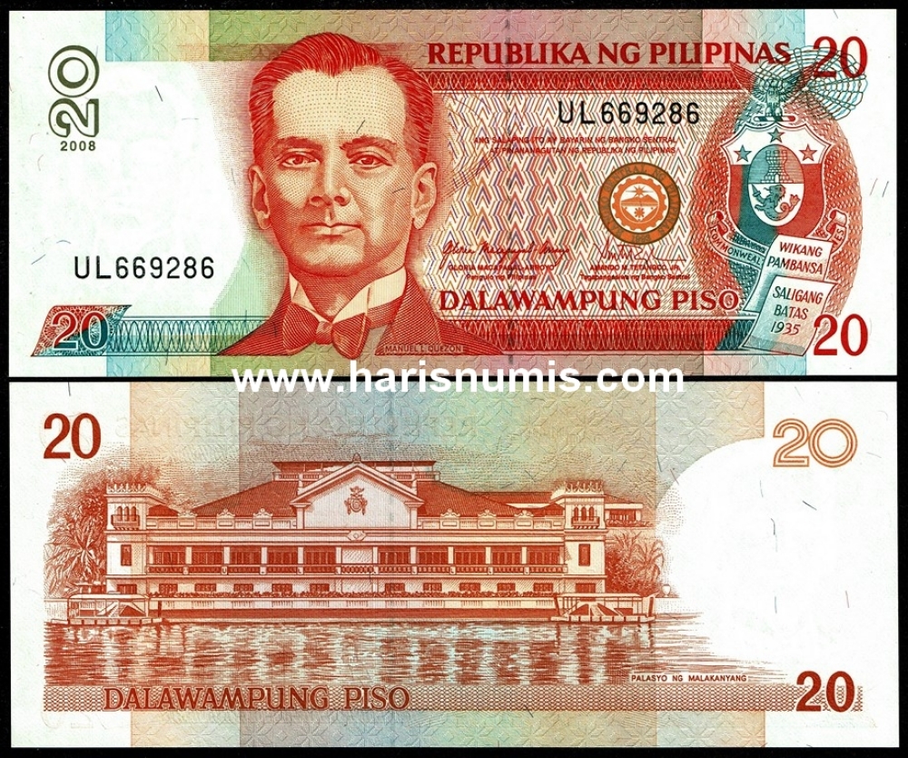 Picture of PHILIPPINES 20 Piso 2008 P182i UNC