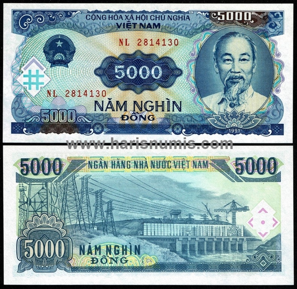 Picture of VIETNAM 5000 Dong 1991 P 108a UNC