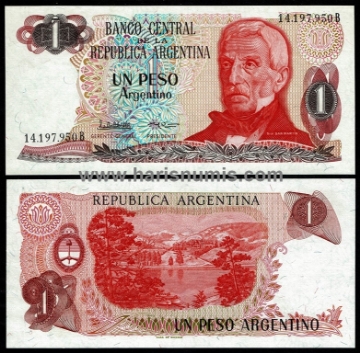 Picture of ARGENTINA 1 Peso Argentino ND(1983-84) P311 UNC