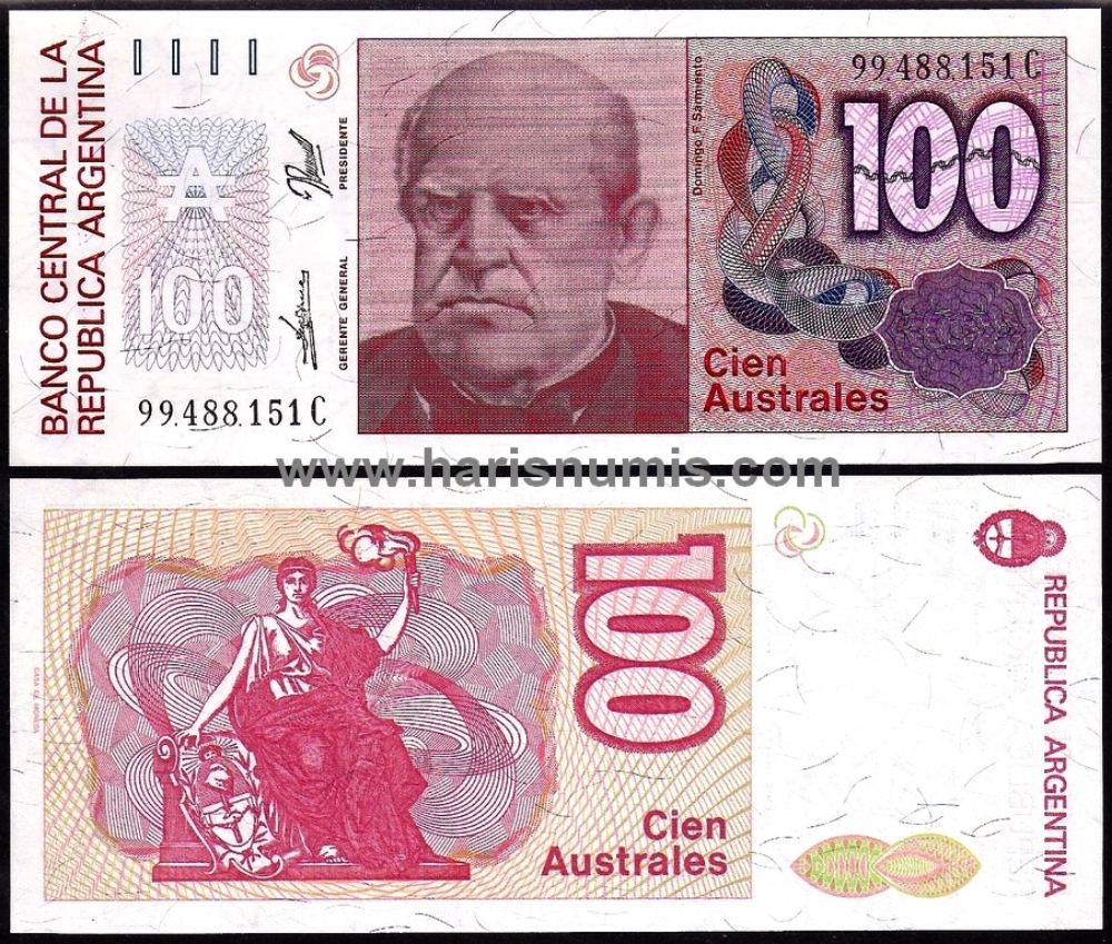 Picture of ARGENTINA 100 Australes ND (1985-90) P327c UNC