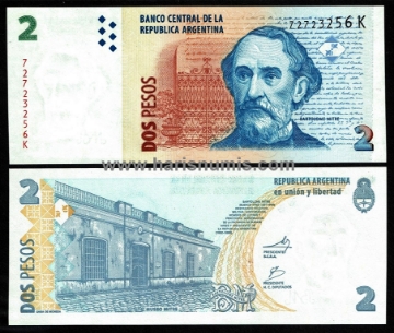 Picture of ARGENTINA 2 Pesos ND(2011) P 352a UNC