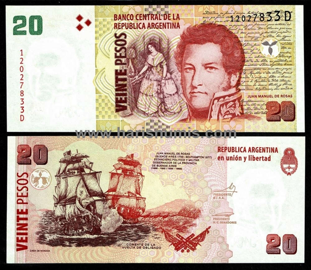 Picture of ARGENTINA 20 Pesos ND(2010) P 355a UNC