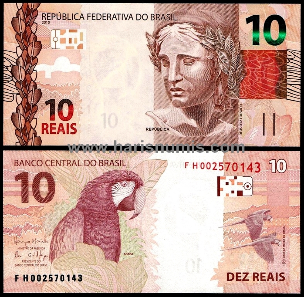 Picture of BRAZIL 10 Reais 2010 P254c UNC