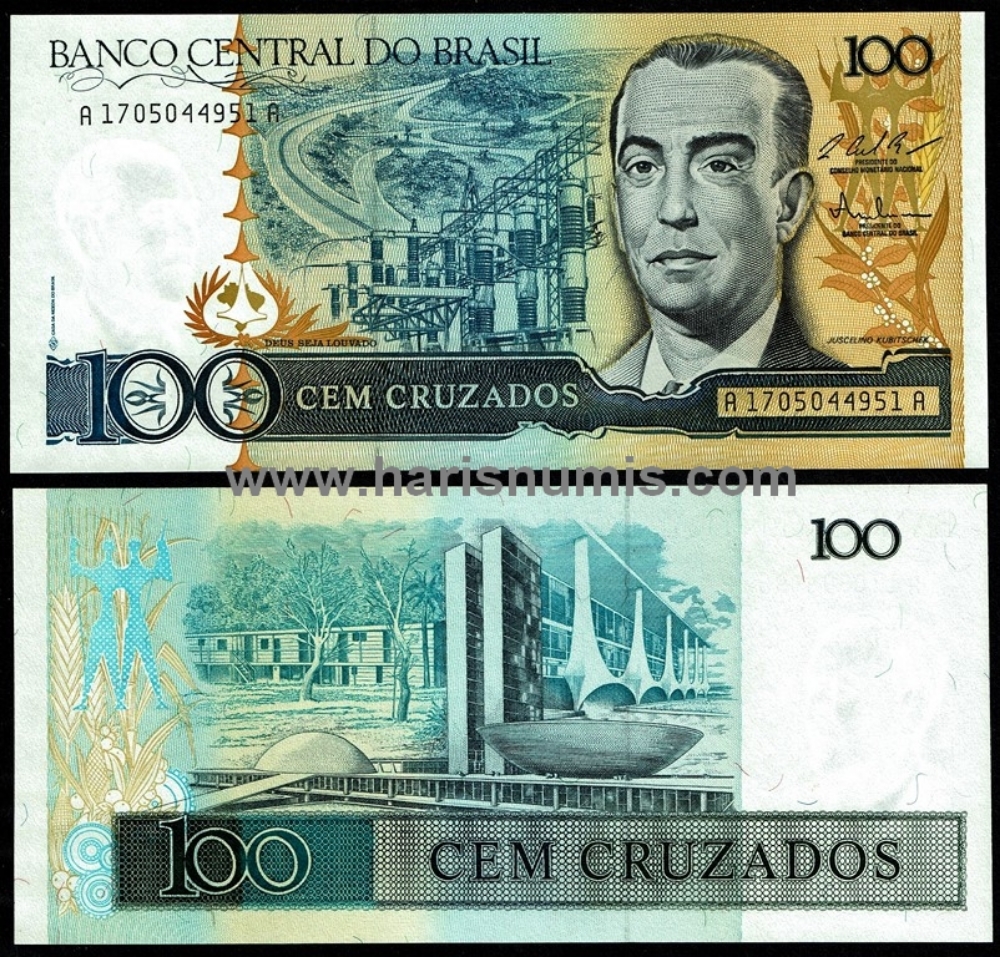 Picture of BRAZIL 100 Cruzados ND(1987) P211c UNC