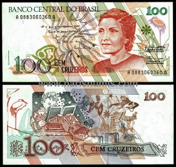 Picture of BRAZIL 100 Cruzeiros ND(1990) P228 UNC