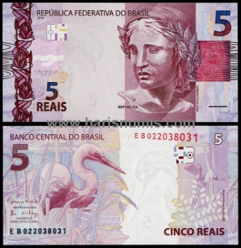 Picture of BRAZIL 5 Reais 2010 P253d UNC