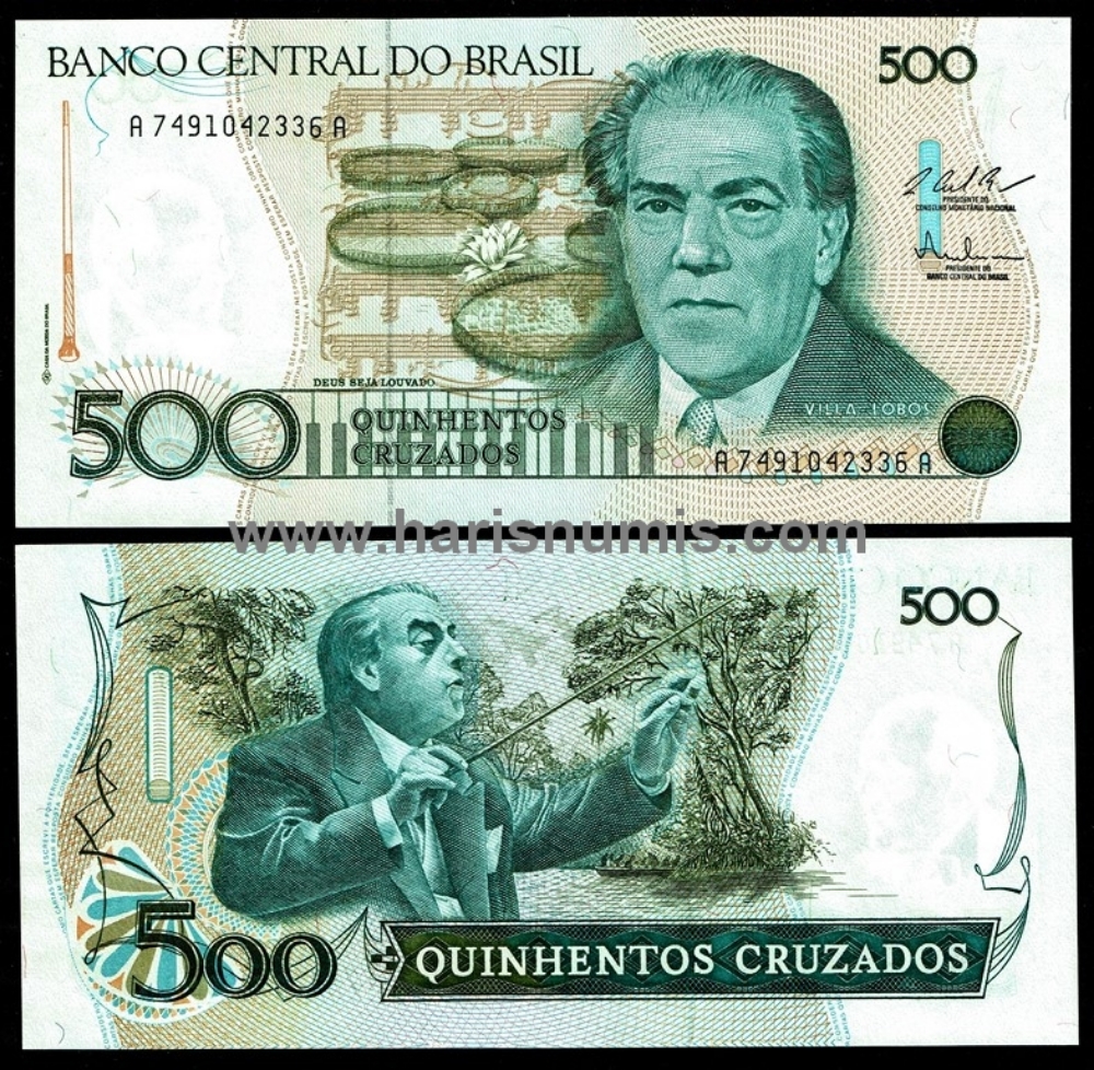 Picture of BRAZIL 500 Cruzados ND(1987) Comm. P212c UNC