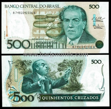 Picture of BRAZIL 500 Cruzados ND(1987) Comm. P212c UNC