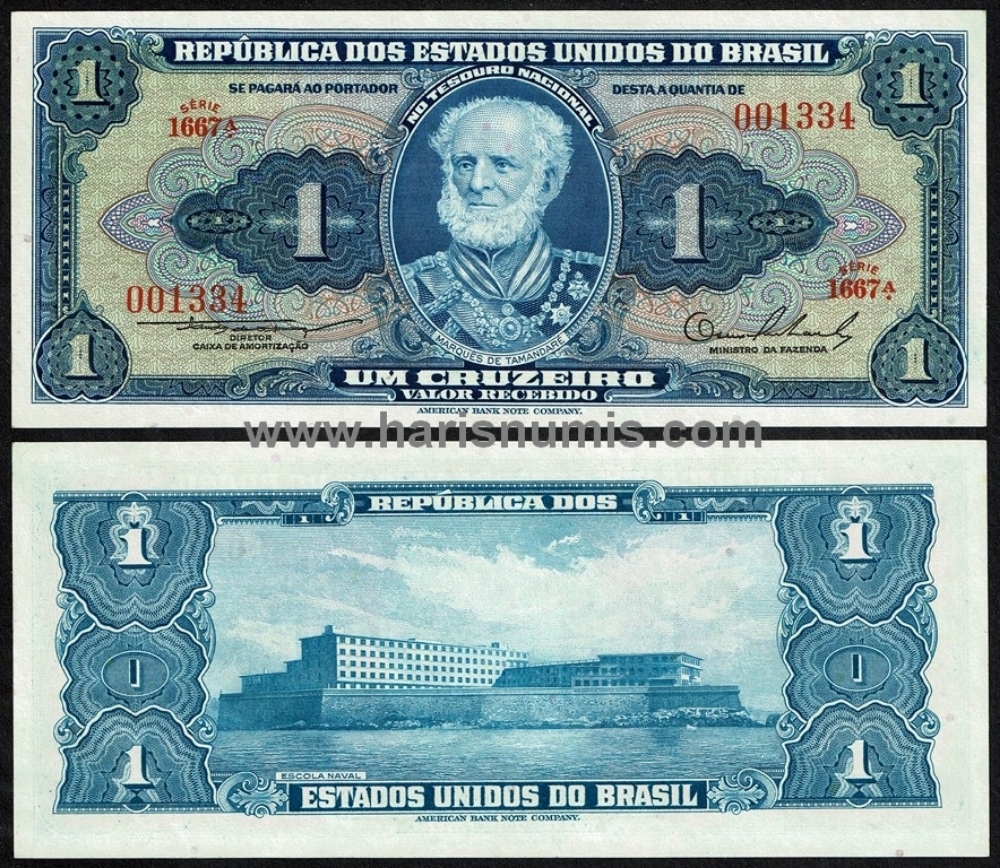 Picture of BRAZIL 1 Cruzeiro ND(1954) P150a UNC