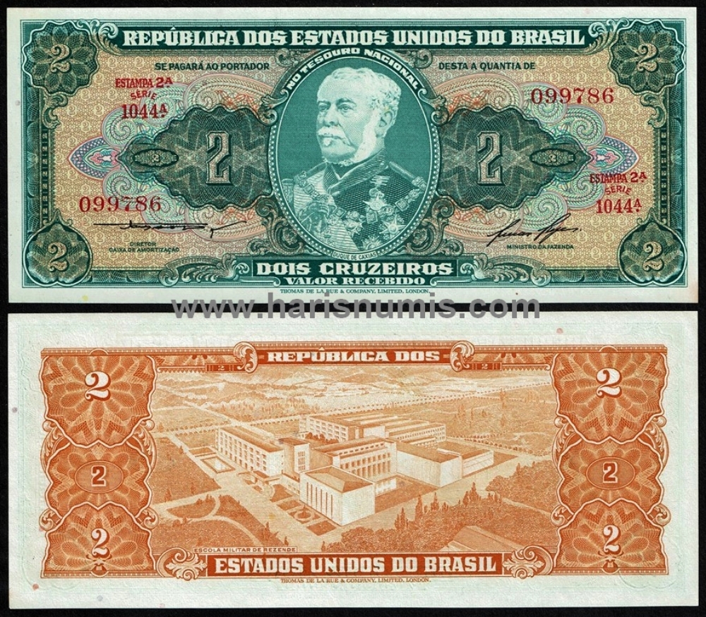 Picture of BRAZIL 2 Cruzeiros ND(1958) P157Ac UNC