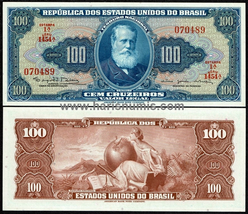 Picture of BRAZIL 100 Cruzeiros ND(1964) P170c UNC