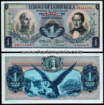 Picture of COLOMBIA 1 Peso Oro 1973 P404e UNC