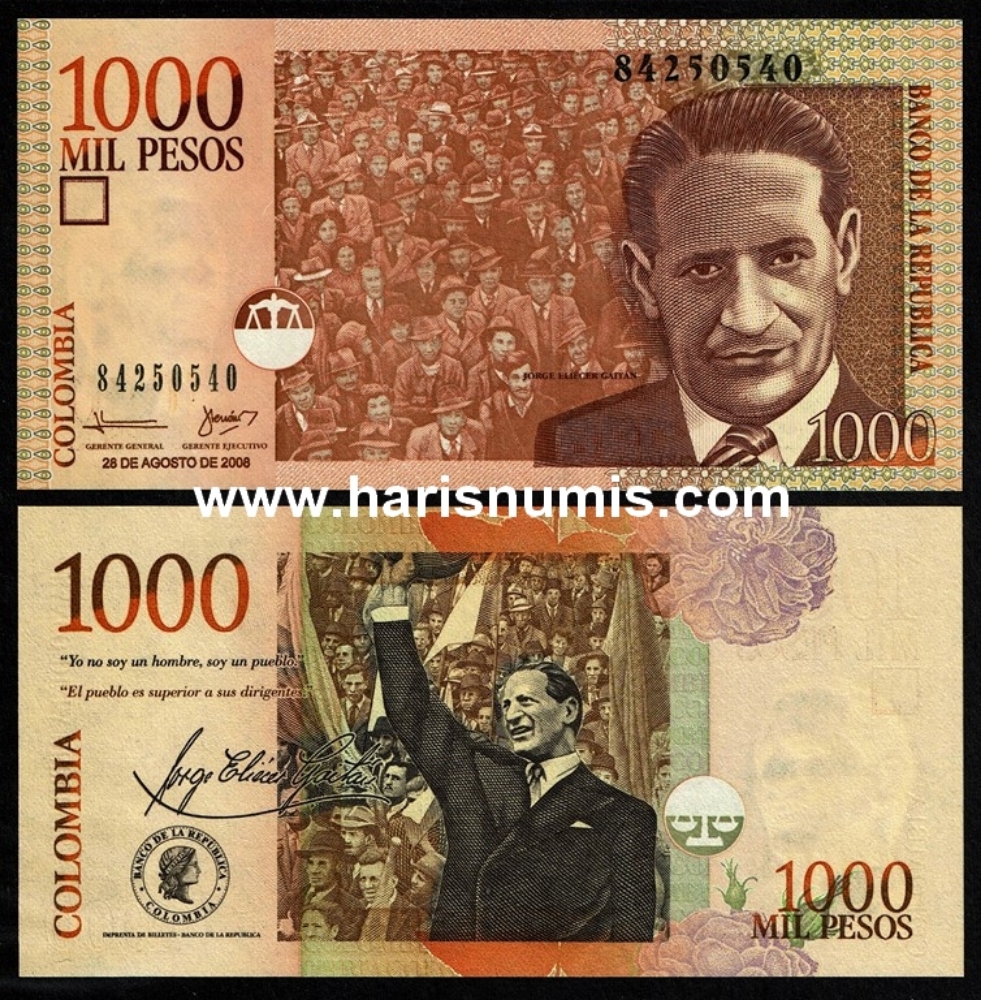 Picture of COLOMBIA 1000 Pesos 2008 P 456k UNC