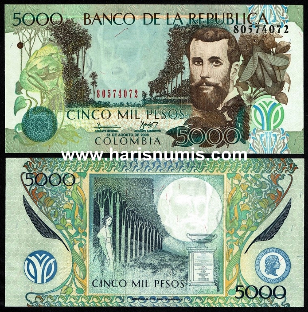 Picture of COLOMBIA 5000 Pesos 2008 P452j UNC