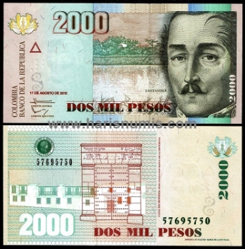 Picture of COLOMBIA 2000 Pesos 2012 P457t UNC