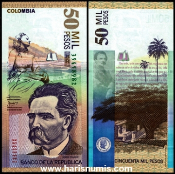 Picture of COLOMBIA 50,000 Pesos 2009 P455m UNC