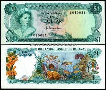 Picture of BAHAMAS 1 Dollar L1974 (1974) P 35a.1 UNC