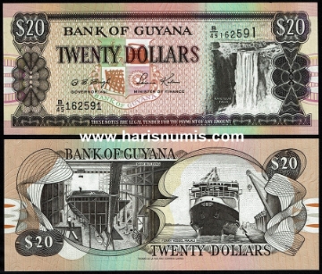 Picture of GUYANA 20 Dollars ND(1996) P30b.2 UNC