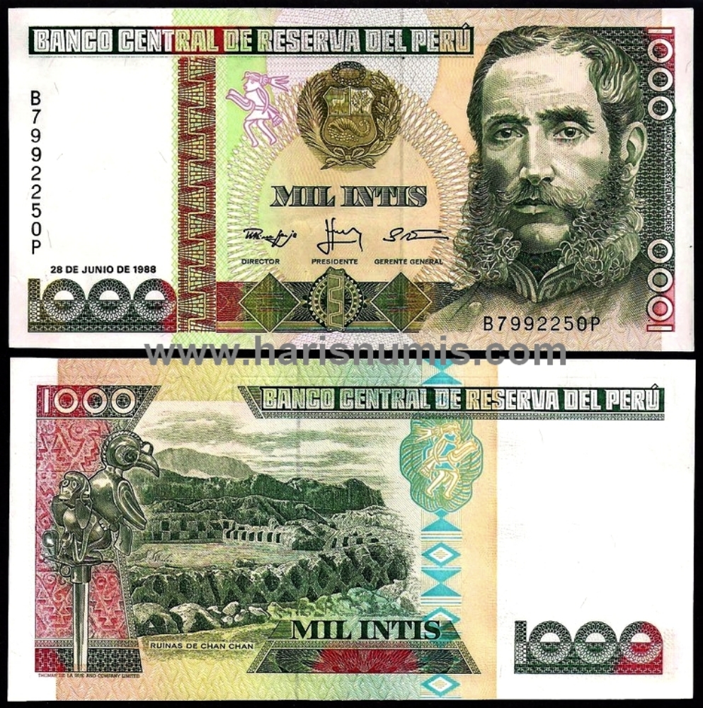 Picture of PERU 1000 Intis 1988 P136b UNC