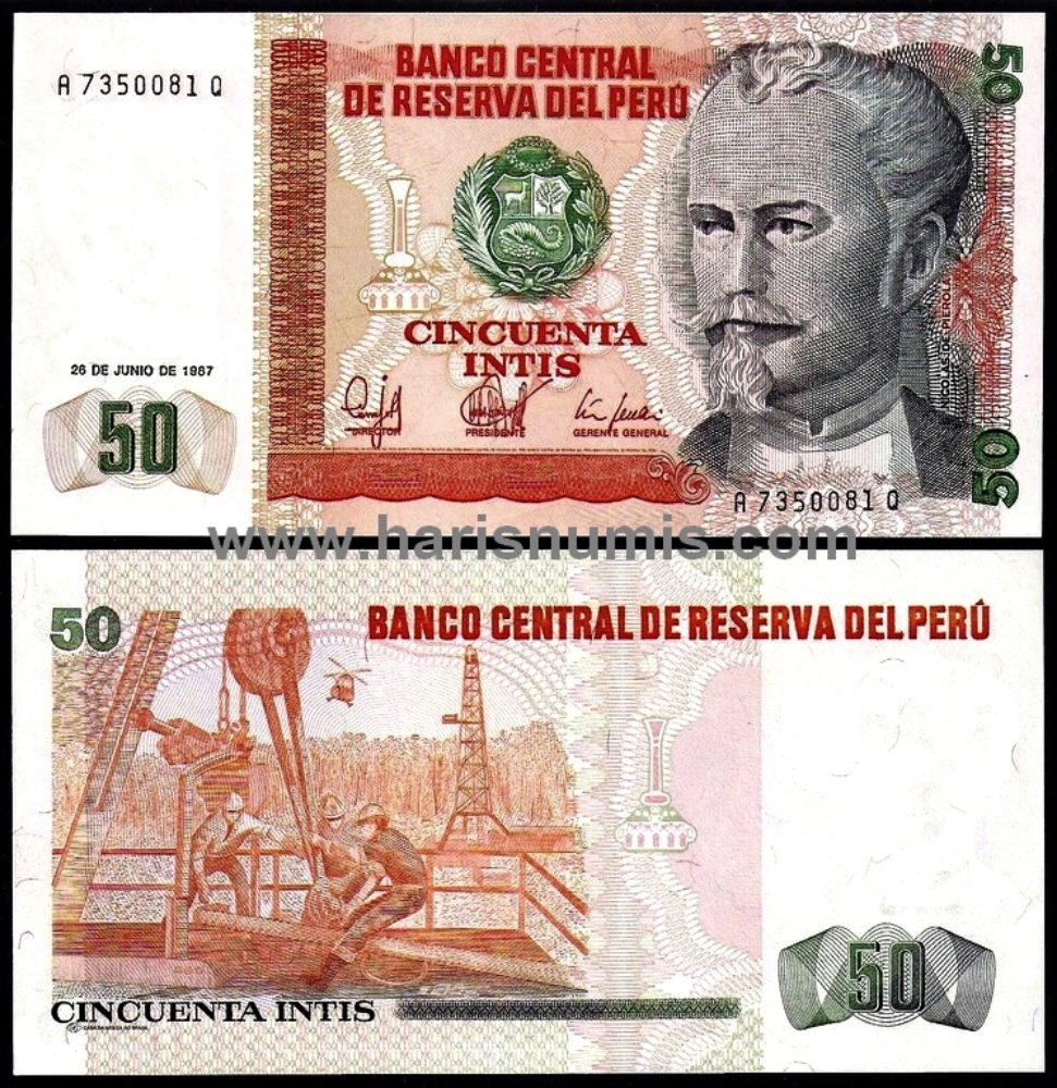 Picture of PERU 50 Intis 1987 P131b UNC